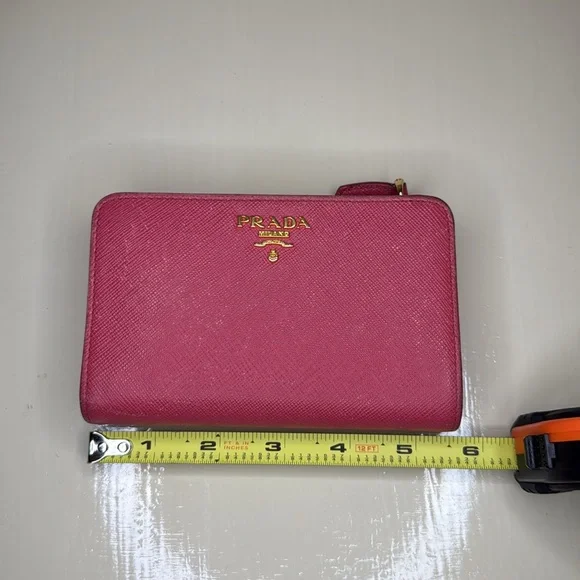 PRADA - Saffiano Leather Bifold Wallet - Pink - 62A - Picture 14 of 16